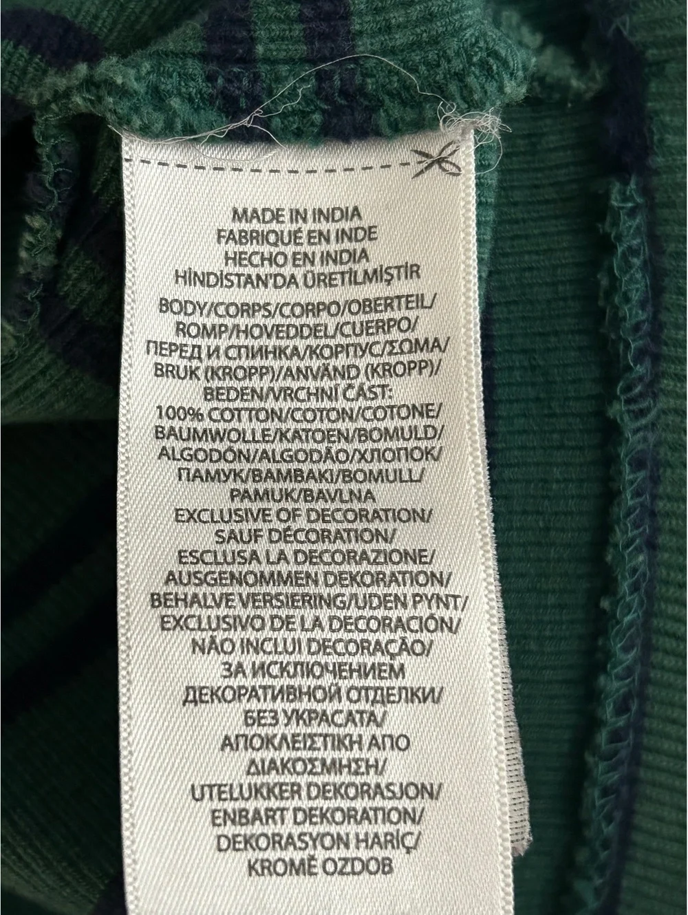 Polo Ralph Lauren Shirt Boys Large 14-16 Navy/Green Striped Crewneck Pony Logo